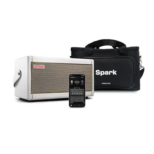 Positive Grid Spark Pearl Amplificador de Guitarra con Bolsa, Amplificador combinado de 40 vatios para guitarra eléctrica, acústica y bajo con Spark Aplicación móvil