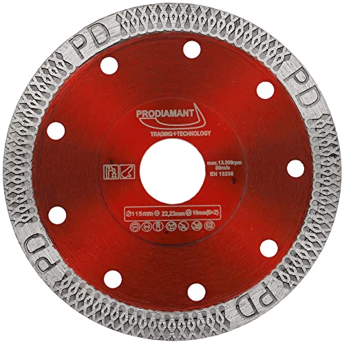 PRODIAMANT Disco diamantado 115mm F993 para azulejos y gres porcelánico 115 mm x 22,23 mm disco de corte extrafino