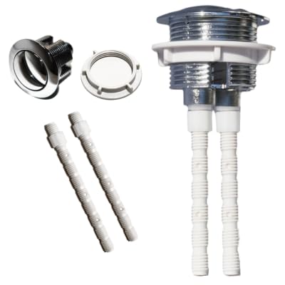 Pulsador Universal para Cisterna Cromado de Doble Descarga 38 mm | Compatible con Cisterna ROCA | Media Luna | Mecanismo Descarga para WC | Botón para Inodoro |