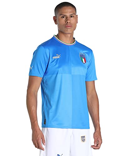 PUMA FIGC Season 2022/23 Official Home T-Shirt, Men's, Ignite Blue-Ultra Blue, XL