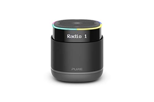 Pure StreamR - Altavoz Digital inalámbrico portátil con tecnología de Voz Alexa y transmisión por Bluetooth, Color Negro