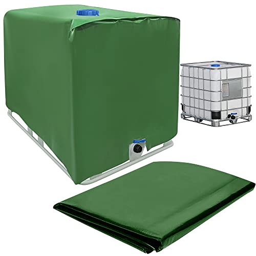 QINERSAW IBC Cubierta para Depósito de Agua 1000 litros Protector de Tanque de Agua Funda para Tanque de Agua Funda Antipolvo para Tanque de Agua, 120x100x116cm, Verde