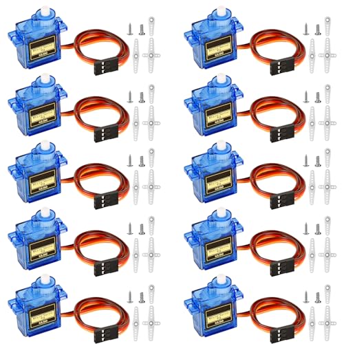 Queta 10 Psc SG90 Micro Servo Motor 9G para RC Airplane Robot Helicopter Airplane Control Remoto