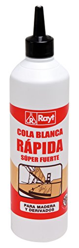 Rayt 038-81 Botellín de cola blanca súper fuerte para madera, papel, cartón, cerámica y todo tipo de materiales porosos, 750gr