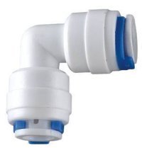 Realgoal 1/4 Push Fit tubo x1/4 "empuje tubo ajuste codo union rapida conectores de tubo para agua RO osmosis inversa sistema de filtro (paquete de 5)