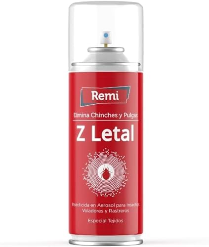 Remi Hogar Spray Anti Chinches y Pulgas Insecticida | Veneno | Aerosol Repelente Especial Tejidos | Eficaz | Aplicar en muebles