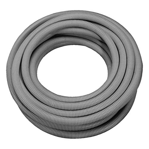 REV Tubo ISO para instalación eléctrica, tubo de cable flexible EN16 25 m 750N/5 cm, de -25°C a +60°C, gris