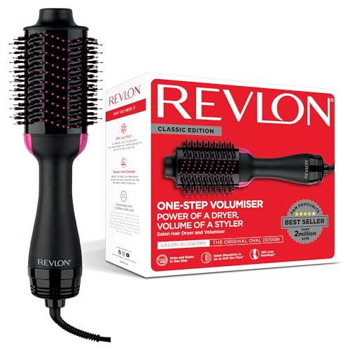 Revlon Salon One-Step Secador voluminizador, One-Step, tecnología IÓNICA y CERÁMICA, media melena-cabello largo, RVDR5222