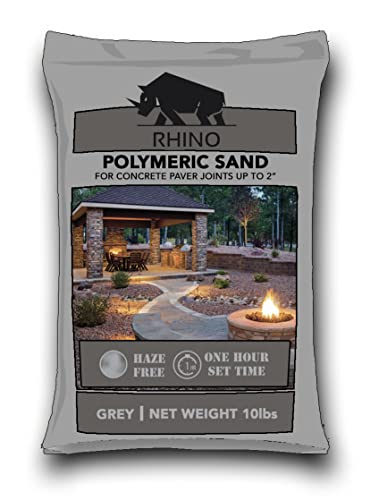 Rhino Power Bond Plus - Super Arena polimérica para adoquines y juntas de piedra de hasta un máximo de 2 pulgadas (10 libras, gris pizarra)