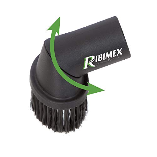 Ribimex PRCEN000/SPL - Cepillo orientable para limpieza de estufas de pellets con cerdas de nailon