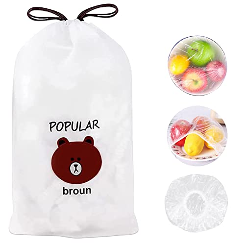 RICHDMI 100 Pcs Fundas de película plástica, plástica desechables bolsas de conservación de película plástica de calidad alimentaria, residuos de alimentos para uso doméstico y Picnic