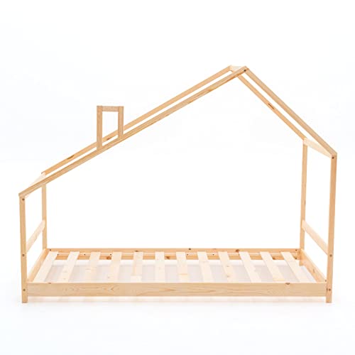 Robincool Cama Montessori Fabricada con Madera Ecológica Sweet Dreams 95x198x150 cm para Colchón de 90x190 cm Guirnalda de LED Incluida para Niños de + 1 Año