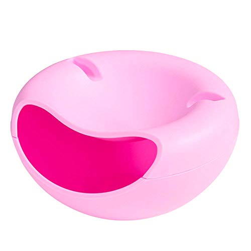 rukauf Cuenco para aperitivos, frutos secos, semillas con soporte para teléfono móvil, color rosa