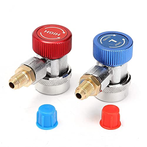 Ruspela Conector rápido del acoplador de R134A, conector rápido ajustable alto y bajo del conector del aire acondicionado de la CA con el casquillo