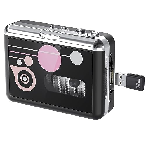 Rybozen Convertidor y Reproductor de Cinta casetes,Convertir Audio Cassette a MP3 Digital,Guardar en USB Flash Disk Directamente -No Requiere PC