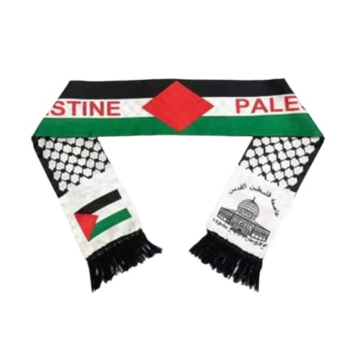 S-JIANG Bufanda de Palestina, bufanda con bandera de Palestina, chal palestino, bufanda estilo bandera de Palestina, 14 x 135 cm, a, Taille unique