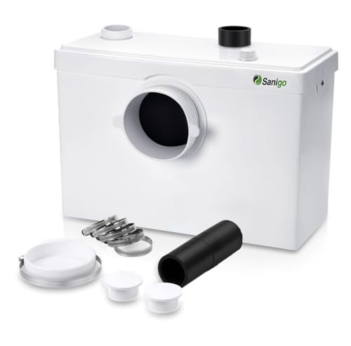 Sanigo SANI600 - Trituradora sanitaria, bomba automática para eliminar las aguas residuales, silenciosa, 3/1 entradas para inodoro lavabo 600 W