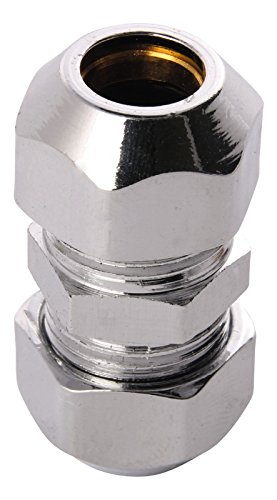 Sanitop-Wingenroth doble de tuerca de compresión para tubos de cobre, acoplamiento con 2 quebradizos, 10 mm, conector de grifos, cromado, 1 pieza, 16192 3
