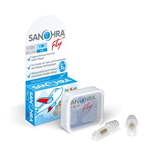 SANOHRA Fly para niños, tapones para los oídos con filtro patentado contra el dolor de oídos al volar.