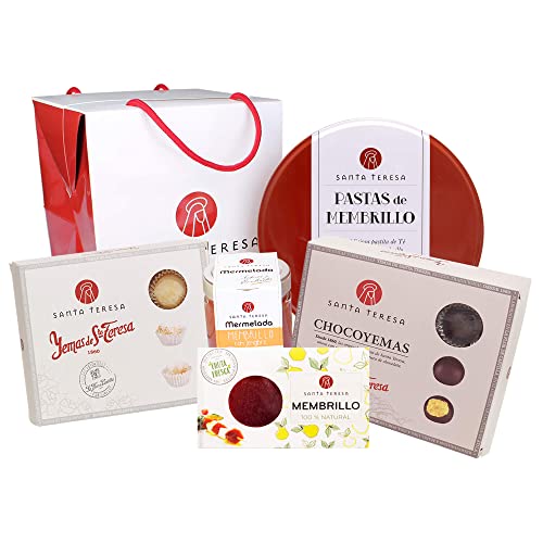 Santa Teresa - Pack Gourmet Siente Ávila - Yemas Sabor Tradicional, Chocoyemas, Pastas De té, Membrillo 150Gr, Mermelada Membrillo Con Jengibre