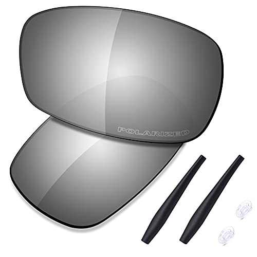 SAUCER Lentes de repuesto premium y kits de goma para gafas de sol Oakley Crosshair 2.0 OO4044 de alta defensa, metal cromado polarizado
