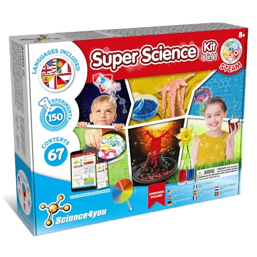 Science4you - Super Kit Cientifico para Niños +8 Años - 150 Experimentos para Niños: Volcanes para Niños - Laboratorio de Quimica, Juegos y Juguetes Científicos y Regalos para Niños 8 9 10 Años