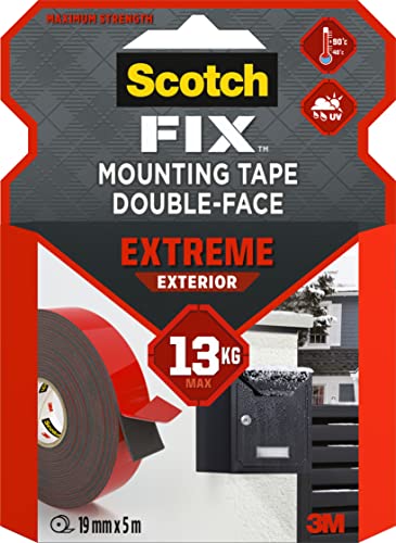 Scotch-Fix Cinta de montaje para exteriores Extreme PT1100-1950-P, 19mmx5m, 1 rollo/pack (el embalaje puede variar)
