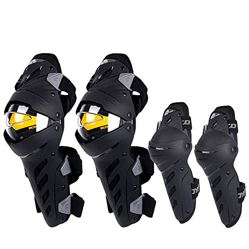 Scoyco 4 Protectores de Rodilla para Motocicleta Antideslizantes con blindaje CE protección para Deportes de Potencia Equipo de protección para Motociclismo