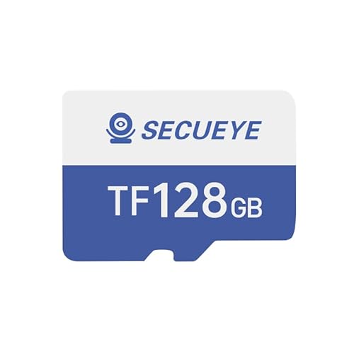SECUEYE 128GB TF Tarjeta de Memoria Clase 10 FAT32 Lectura/Escritura de Alta Velocidad para cámara de Seguridad Dash CAM