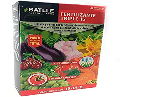 Semillas Batlle Fertilizante Triple 15 - Para todo tipo de plantas - Nutrición Total - 2.5kg