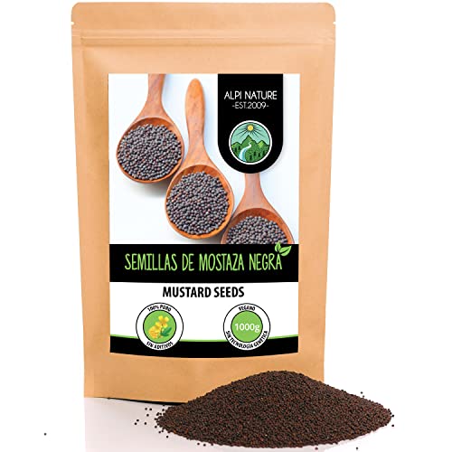 Semillas de mostaza negras y marrones (1kg), especua 100% natural, secadas suavemente, veganas y sin aditivos