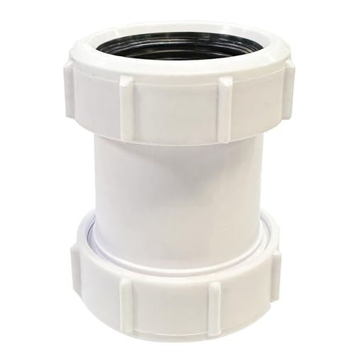 SENRISE - Conector de tubo recto de PVC de 40 mm para tubo de desagüe de baño de 1,27 cm (paquete de 1)