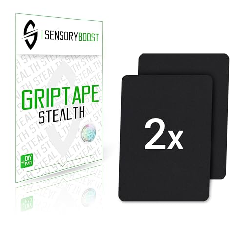 SensoryBoost Griptape DIY Do-It-Yourself 2X Pads - Pegatinas Antideslizantes, Autoadhesivas, Absorben el Sudor, Accesorios para Smartphone, Mando, Ratón Gaming