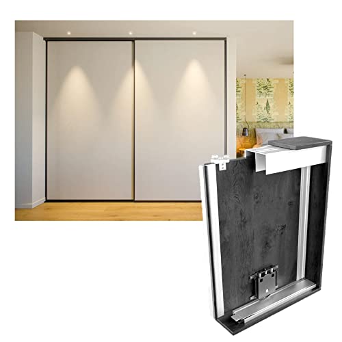 SHJ-Kit de Herrajes para Armario 2Puertas Correderas Profesional Diseño Innovador Ultra-Silencioso Máxima Calidad y Fácil Instalación.Para tablero de 10mm. (230 cm, Blanco Brillo)