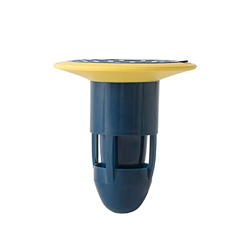 Sifón de suelo con filtro de desagüe, tapón de desagüe, conectores anti olores para el drenaje del suelo de la ducha para cuarto de baño, sin filtro adecuado para fugas de baño(azul)