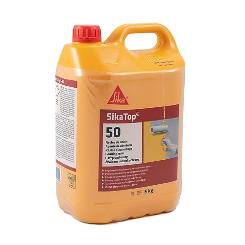 SikaTop 50 Resina de Unión, Imprimación de adherencia listo para su uso para morteros y yesos, Blanco, 5 kg (Paquete de 1)