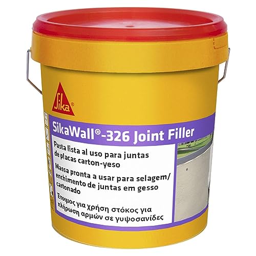 SikaWall 326 Joint Filler, Blanco, Plaster en pasta lista al uso para relleno y alisado de juntas en paramentos de cartón-yeso, Adherir y ocultar las cintas para juntas, 7 kg