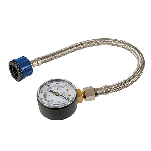 Silverline Tools 482913 Manómetro con Tubo Flexible para Tuberías de Agua, 0-11 Bar (0-160 psi)