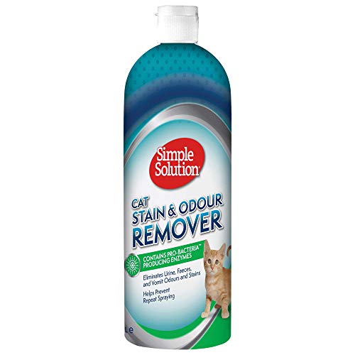 Simple Solution Removedor de Manchas y Olores de Gatos, Limpiador Enzimático, 1 l (Paquete de 1)
