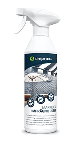 simprax® Impermeabilización para toldos - Spray de impregnación para la protección Duradera de toldos, sombrillas y marquesinas - Resistente a los Rayos UV - 500 ml