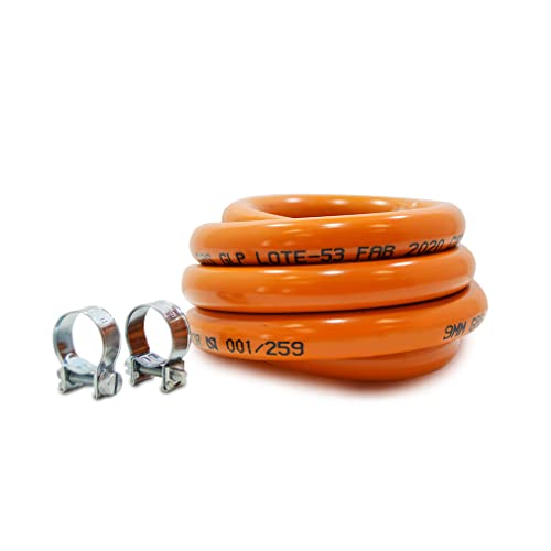 S&M 321535 Kit Tubería homologada de Gas Butano, Color Naranja, 1.5 m