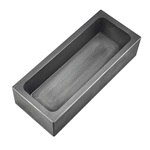 SOFIALXC Molde de lingote de grafito de alta pureza para fusión de lingote de grafito para metales de aluminio dorado y plateado (125 mm x 60 mm x 40 mm)