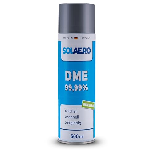 SOLAERO Dimetilo Ether 500 ml | Spray de lata de gas comprimido | Disolvente orgánico | Extracción de alta pureza | Fabricación en Alemania