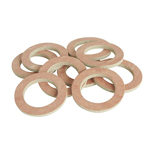 SOMATHERM FOR YOU - CJ705 - Conjunto de 10 fibra de color rosa anillos 12/17. La junta de fibra permite el sellado en las conexiones (agua, aceite, gas, aire, combustible (moderado))