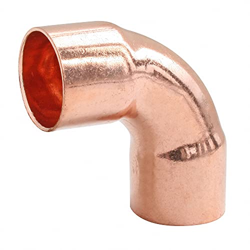 SOMATHERM FOR YOU - Curva de cobre de soldadura de gran radio 90 ° - femenino doble - Para tubo de cobre Ø16 - Bolsa 2 partes