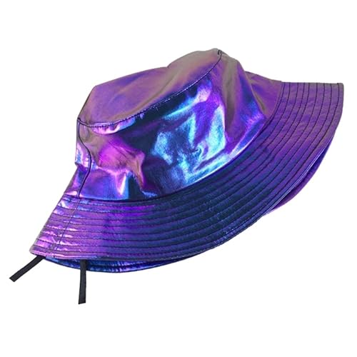 Sombrero holográfico de pescador, sombrero de pescador, sombrero de cubeta, sombrero de pescador, sombrero de cubeta, sombrero metálico