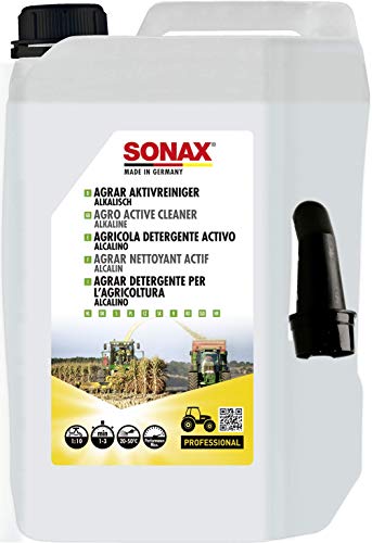 SONAX AGRAR Limpiador activo alcalino (5 Litros) para la limpieza de vehículos, máquinas e instalaciones agrícolas | N.° 07265000