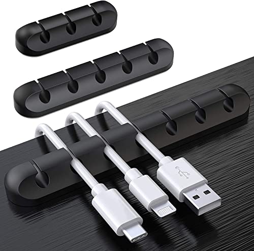 SOULWIT® Clips de Soporte de Cable Mejorados, 3 Pcs Autoadhesivo Organizador de Cable, Clips para Cables Duraderos para la Gestión de Cables de Carga USB de Escritorio