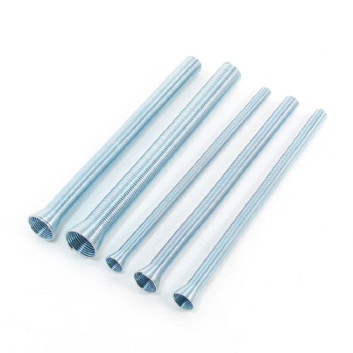 sourcing map Kits de dobladora de tubo de resorte de alambre de acero galvanizado azul claro 5 piezas