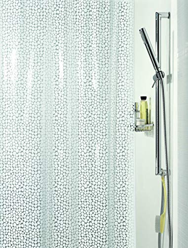 Spirella 180 x 200, Blanco colección Galet, Cortina de ducha textil, 100% Polyester, PVC